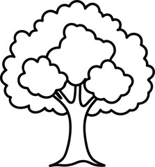 A vector illustration of a thought tree with speech bubble clouds symbolizing communication and ideas