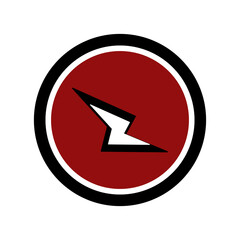 Obraz premium Red and white lightning icon