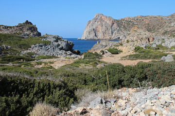 mediterranean sea in falassarna in crete in greece