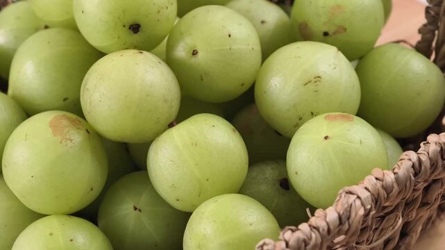 Close-up of Indian Gooseberry in a basket