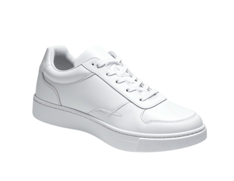 Single white sneaker with laces - Powered by Adobe