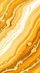 Abstract Golden Orange Swirls with Glittering Texture