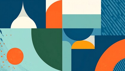 Abstract geometric shapes composition