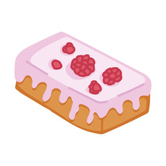 Raspberry biscuit cake with pink glaze illustration