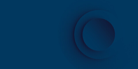 Geometric circle on blue background | Minimalist modern graphic design element 3d style concept for banner, flyer, card, or brochure cover | Paper circles with drop shadows