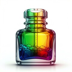 Rainbow Gradient Glass Bottle with Colorful Liquid