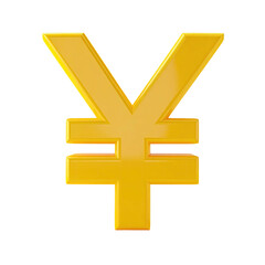 Obraz premium Gold Yen symbol, 3D rendered, isolated on black