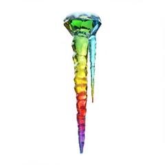 Rainbow Icicle on White Background
