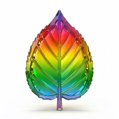 Rainbow Leaf Abstract 3D Render