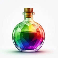 Rainbow Liquid in Glass Bottle