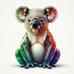 Rainbow Koala: Colorful Artistic Portrait of a Koala Bear