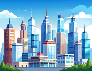 Colorful cityscape illustration