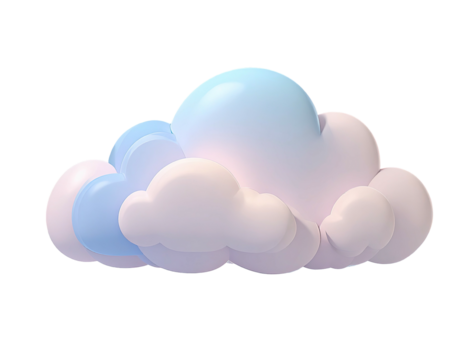 Pastel-colored, 3D rendered cloud