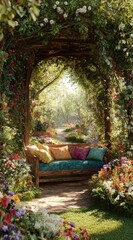 Enchanted garden bench