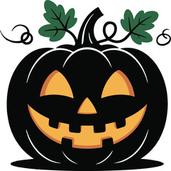 Halloween pumpkin jack o lantern silhouette vector