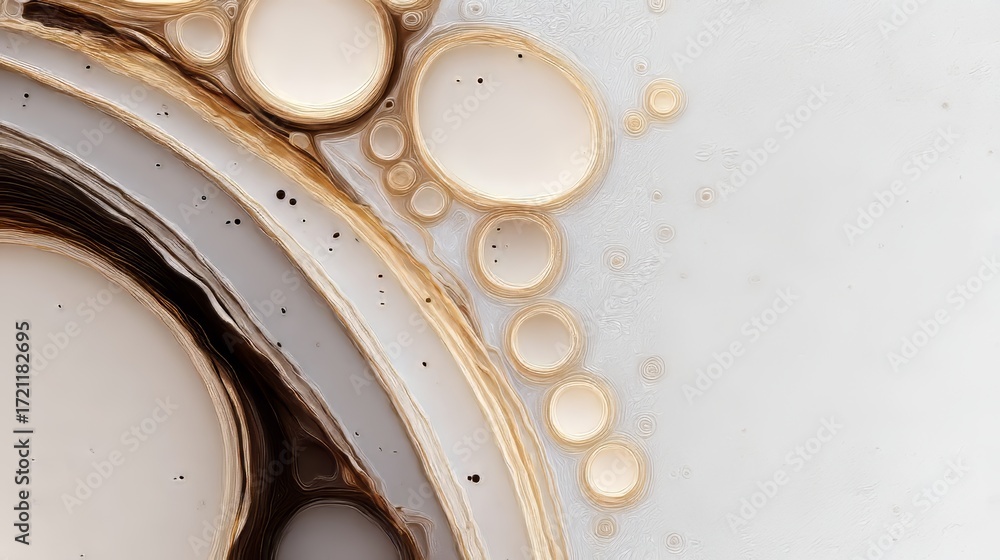 Poster abstract ink drop diffusion with beige tones and splash elements for creative design projects