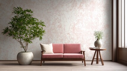 Elegant pastel wallpaper with soft pink hues