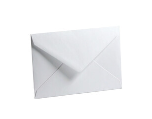 Blank white envelope, folded over, on a plain background