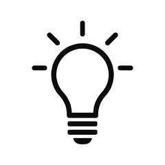 Idea Bulb Icon – Minimal Black Silhouette Vector Innovation Symbol