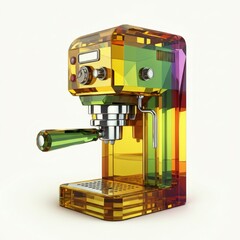 Translucent Yellow Espresso Machine Digital Display