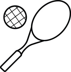An isolated tennis racket and ball vector illustration for a sport game