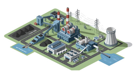 coal power plant isometric