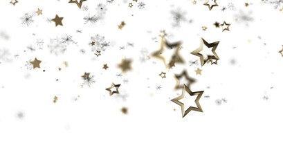 Sparkling gold stars falling, festive background. Ideal for celebration, holidays, magic.