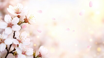Cherry blossom blooming in spring nature scene soft focus dreamy environment serenity concept