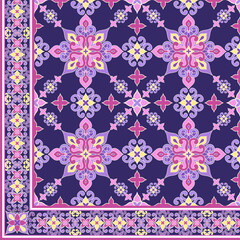 Purple Blooming florals Seamless Luxury Art Pattern