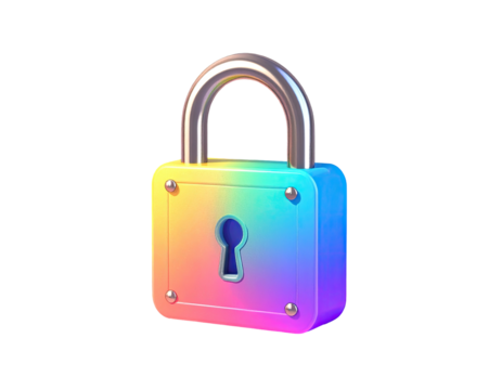 Colorful 3D padlock icon