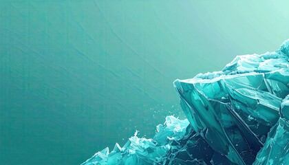 Abstract icy peaks against a teal backdrop