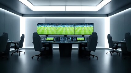 State-of-the-art sports data center and surveillance room for real-time game analysis and officiating - Powered by Adobe