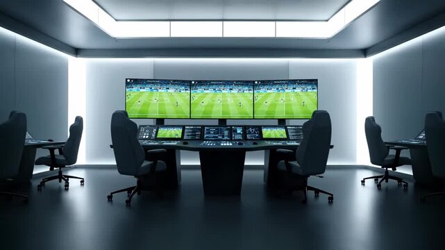 State-of-the-art sports data center and surveillance room for real-time game analysis and officiating - Powered by Adobe