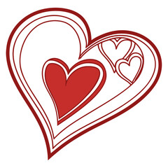 red heart on white background