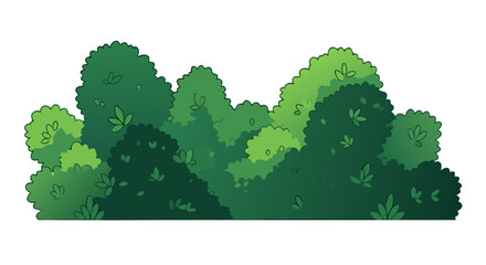 Stylized green bushy foliage with dark background