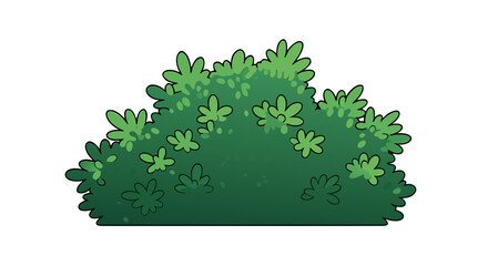 Cartoon green bush with simple leafy texture © MashrifAlam