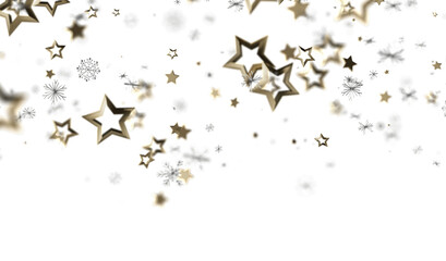 Elegant design with gold stars and snowflakes, perfect for holidays and celebrations.