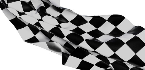 High-quality image of a flowing checkered flag, perfect for sports, racing, and victory themes.