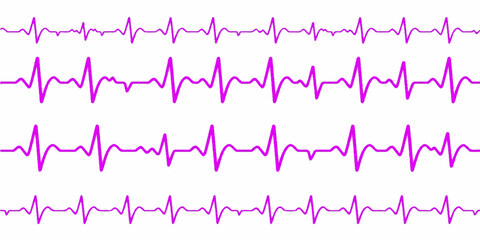 Green wave of an ECG cardiogram line showing a heart's rhythm and pulse rate on a monitor screen for medical health testing
