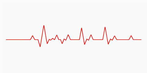 Red heartbeat on a medical monitor displaying an ECG cardiogram line for health and life illustration
