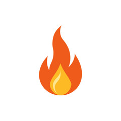 Stylized flame icon with orange and yellow colors 