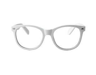White, retro-style eyeglasses