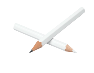 Two white pencils crossed