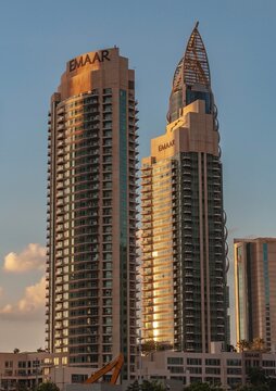 Sunset Glow on Emaar Towers, Dubai