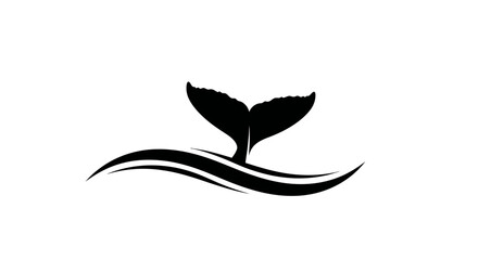 Dramatic whale tail breaching ocean surface graphic conveying power and freedom © wati