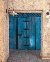 Blue Heritage Door in Dubai’s Old Quarter