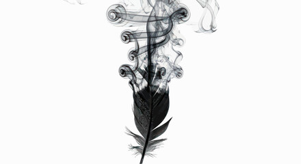 Elegant dance of shadows and feathers: A monochrome study in motion and transformation