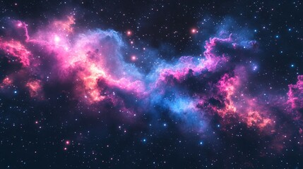 Fototapeta premium Ethereal Violet Nebula A Cosmic Journey Through Galaxy Formation and Stellar Color Depths
