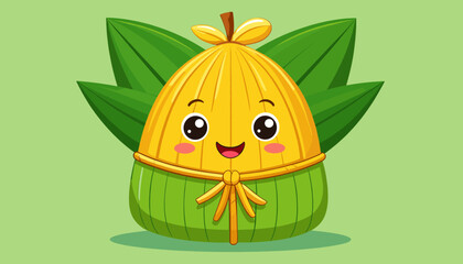 Cute Yellow Corn Character Wrapped in Green Husk