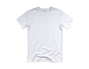 Blank white short-sleeve t-shirt, laid flat, showcasing a simple design